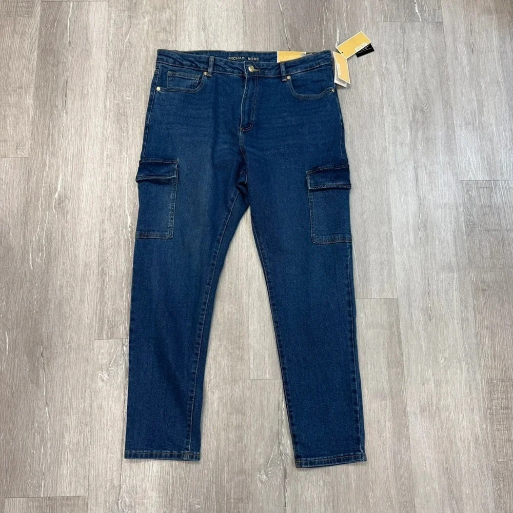 Michael Kors Denim Cargo Jeans - New - Size 16